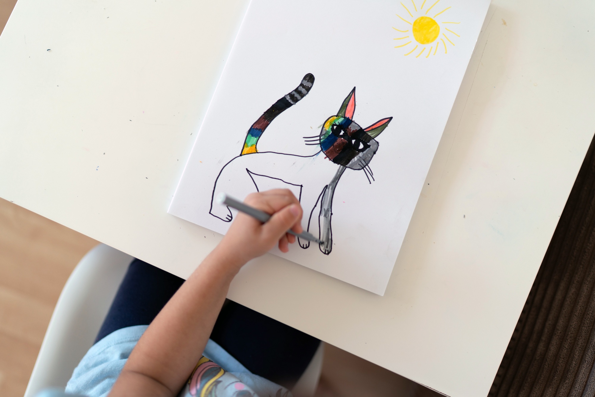 drawing a cat
