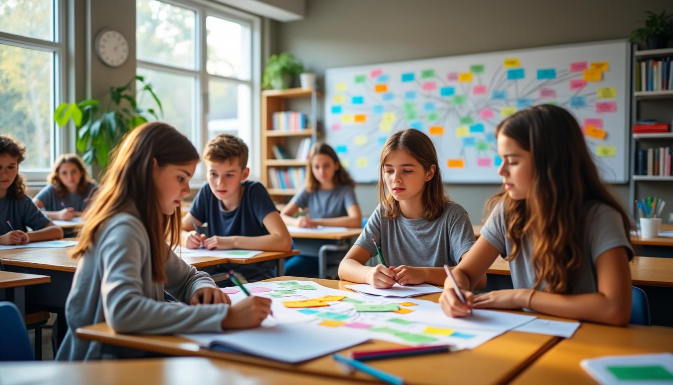 découvrez comment l'utilisation d'une carte mentale pour la conjugaison de tous les temps améliore la mémoire des élèves et facilite l'apprentissage efficace du français en classe.