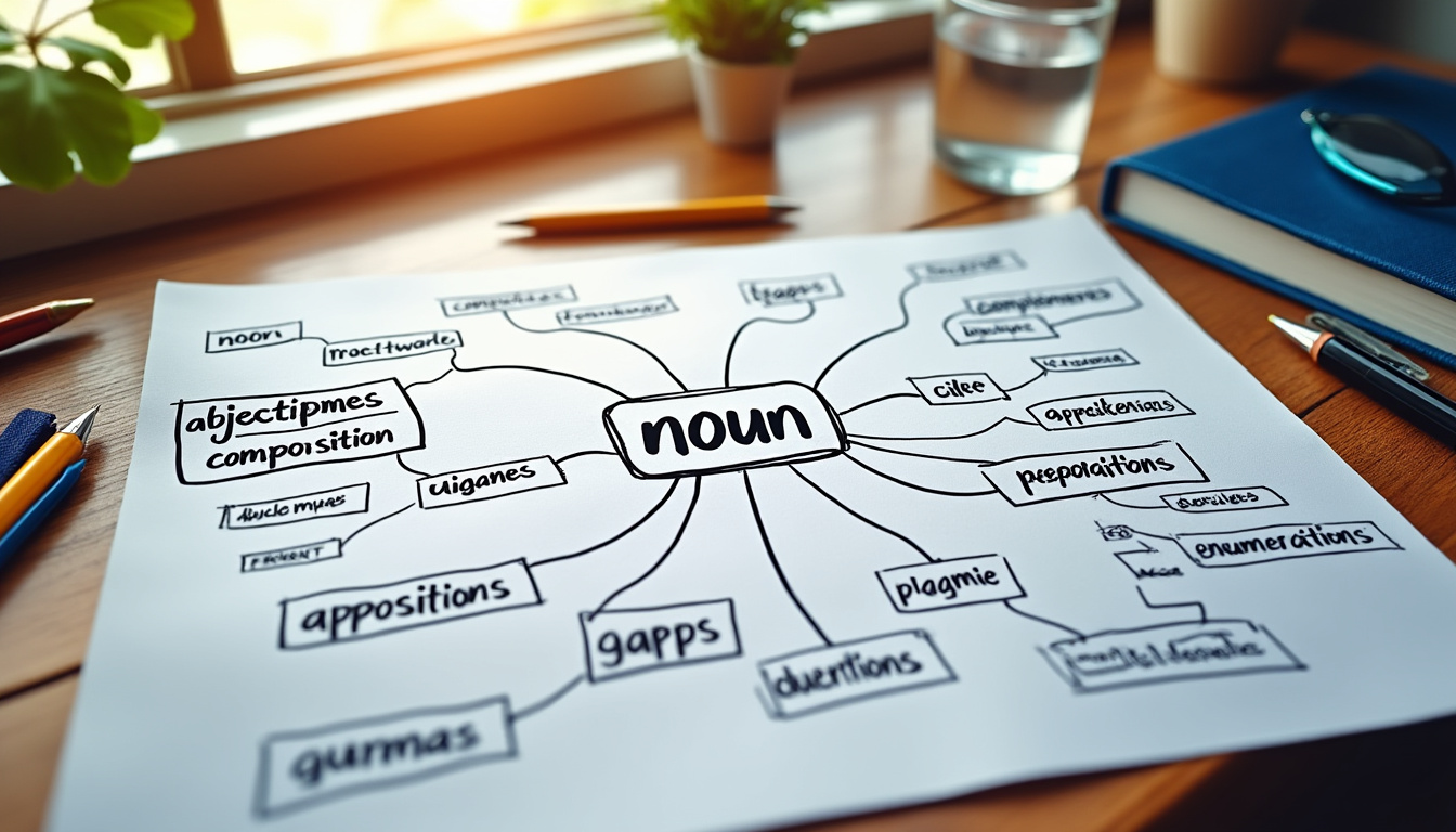 découvrez comment la carte mentale dédiée à l'expansion du nom peut révolutionner votre apprentissage, en facilitant la compréhension et la mémorisation des notions grammaticales de façon claire et efficace.