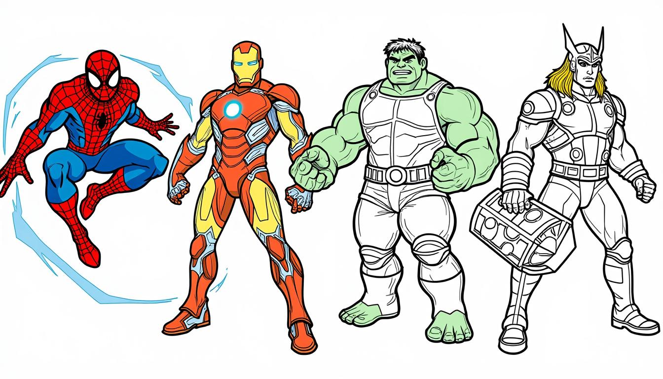 téléchargez gratuitement des coloriages marvel à imprimer en pdf et offrez à vos enfants un après-midi créatif et amusant avec leurs super-héros préférés !