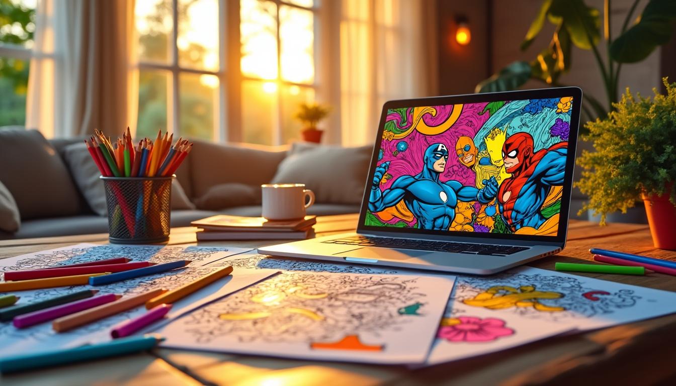 Transformez votre après-midi avec des coloriages Marvel à imprimer en PDF