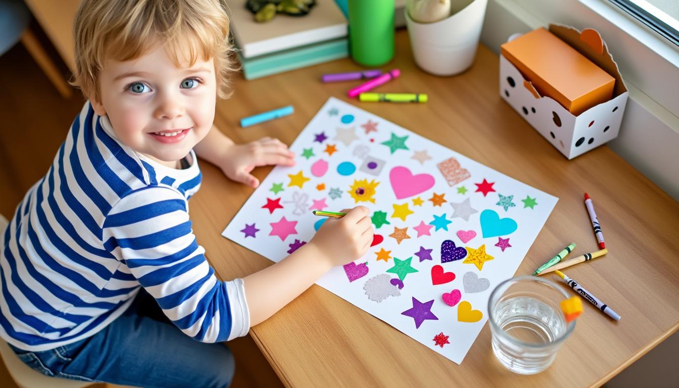 découvrez des techniques créatives pour réaliser des œuvres uniques avec des gommettes. une activité collage idéale pour stimuler l'imagination et la motricité fine.