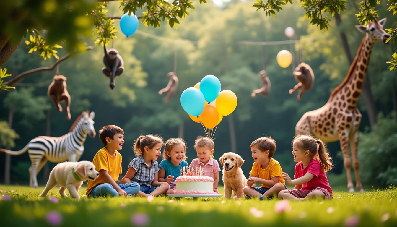 organisez un anniversaire d'enfant inoubliable au zoo local, où les animaux deviennent les invités d'honneur pour une fête pleine de découvertes et d'aventures.